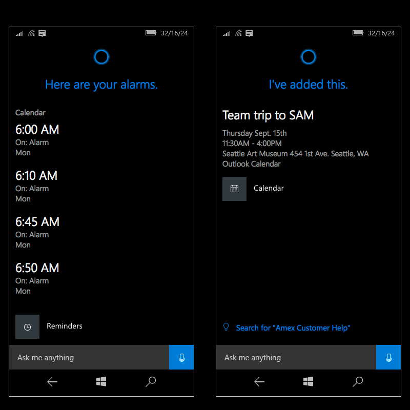 Cortana - Voice and Sound Scheduler